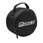 Black round carrying case with 'MURGS' logo on a white background
