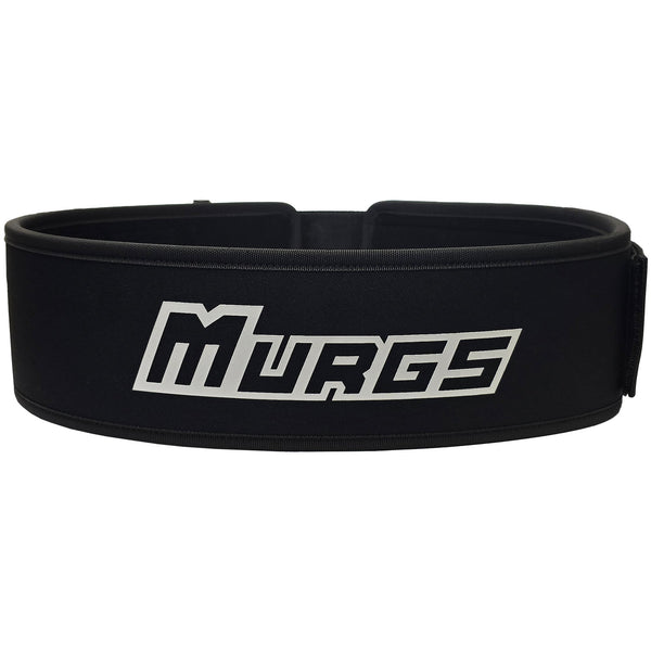 Black belt with 'MURGS' logo on a white background