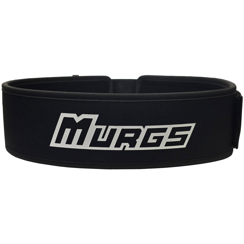 Black belt with 'MURGS' logo on a white background