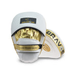 White and gold boxing gloves with 'Brave' branding on a white background