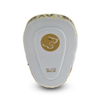 White and gold athletic pad with 'Ravus' branding on a white background