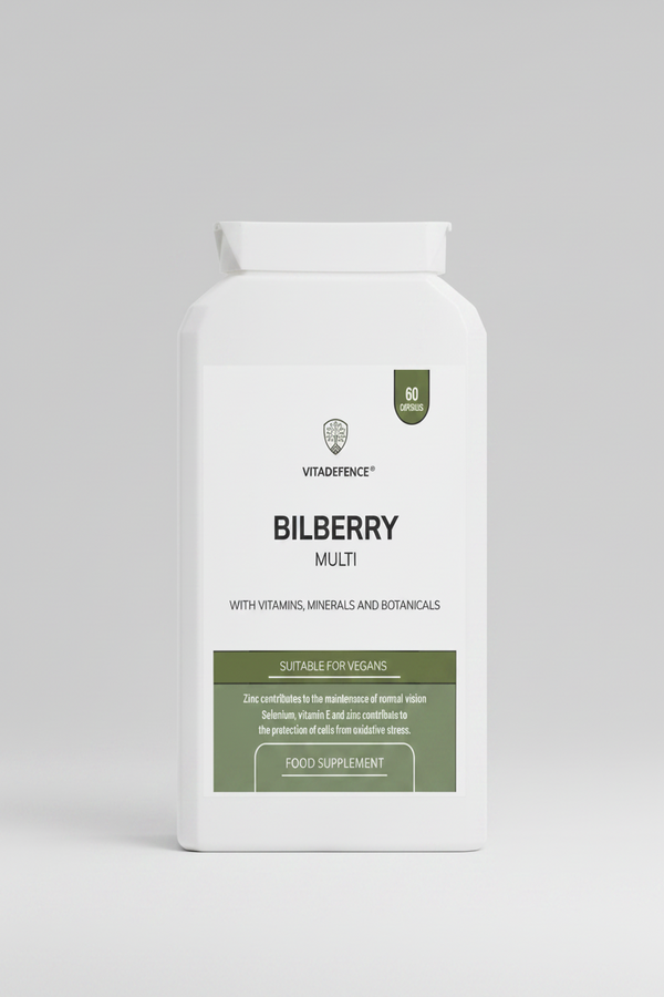 Bilberry Multi | With Pine Bark, Lutein, Zinc, Selenium & Vitamins – 60 Capsules