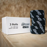 MURGE Ultra black tape with white logo on a white box labeled '3 Rolls' on a wooden surface.