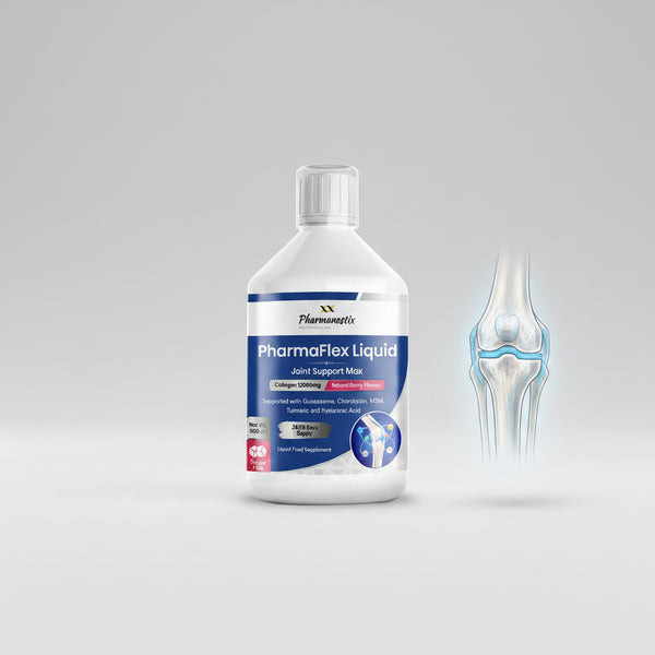 Pharmaflex Liquid supplement bottle on a white background