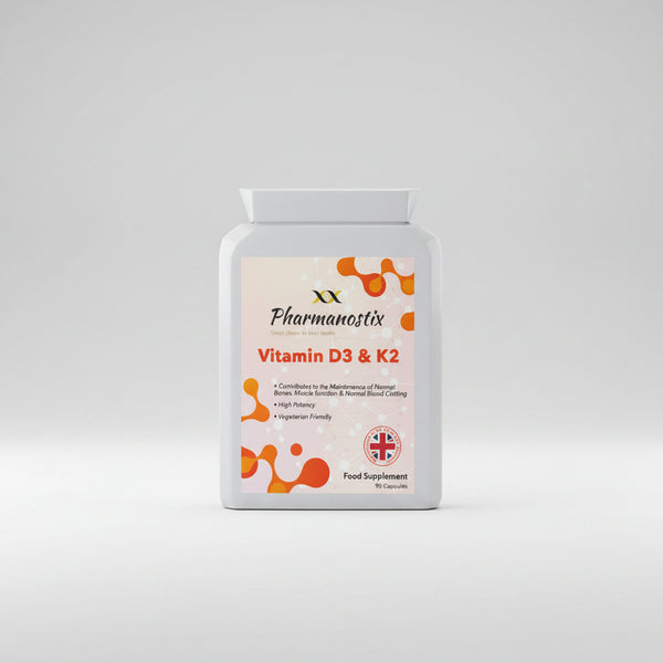 Pharanostix Vitamin D3 & K2 supplement container on a white background