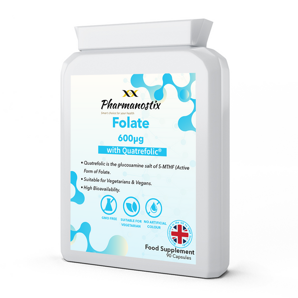 Pharmanostix Folate supplement container on a white background
