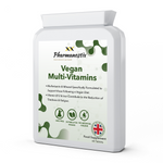 Vegan multi-vitamins packaging with Pharmanostix branding on a white background